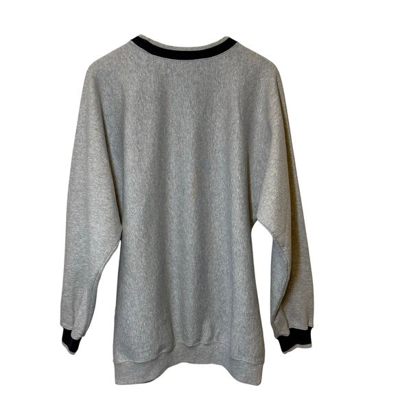 US Navy VTG Gear For Sports Oversized Twill Embroidered Sweatshirt Gray Unisex L - Picture 2 of 9